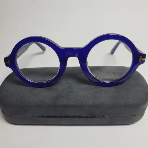 Tom Ford TF5613 Round Acetate Eyeglasses - Blue  Black