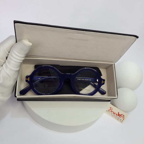 Tom Ford TF5613 Round Acetate Eyeglasses - Blue  Black