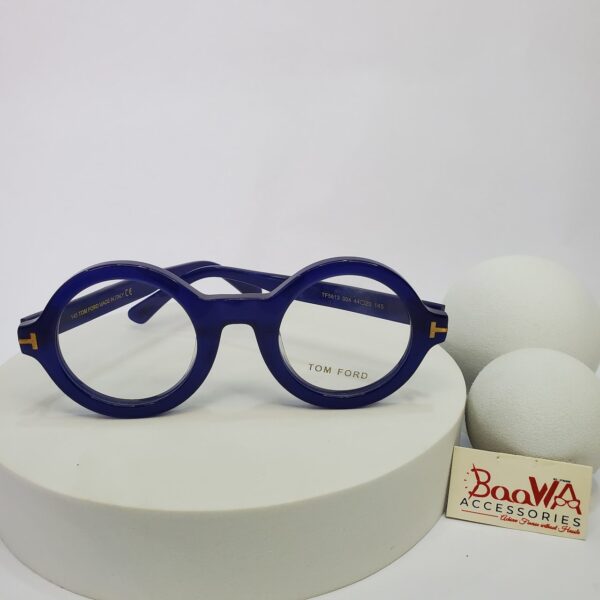 Tom Ford TF5613 Round Acetate Eyeglasses - Blue  Black