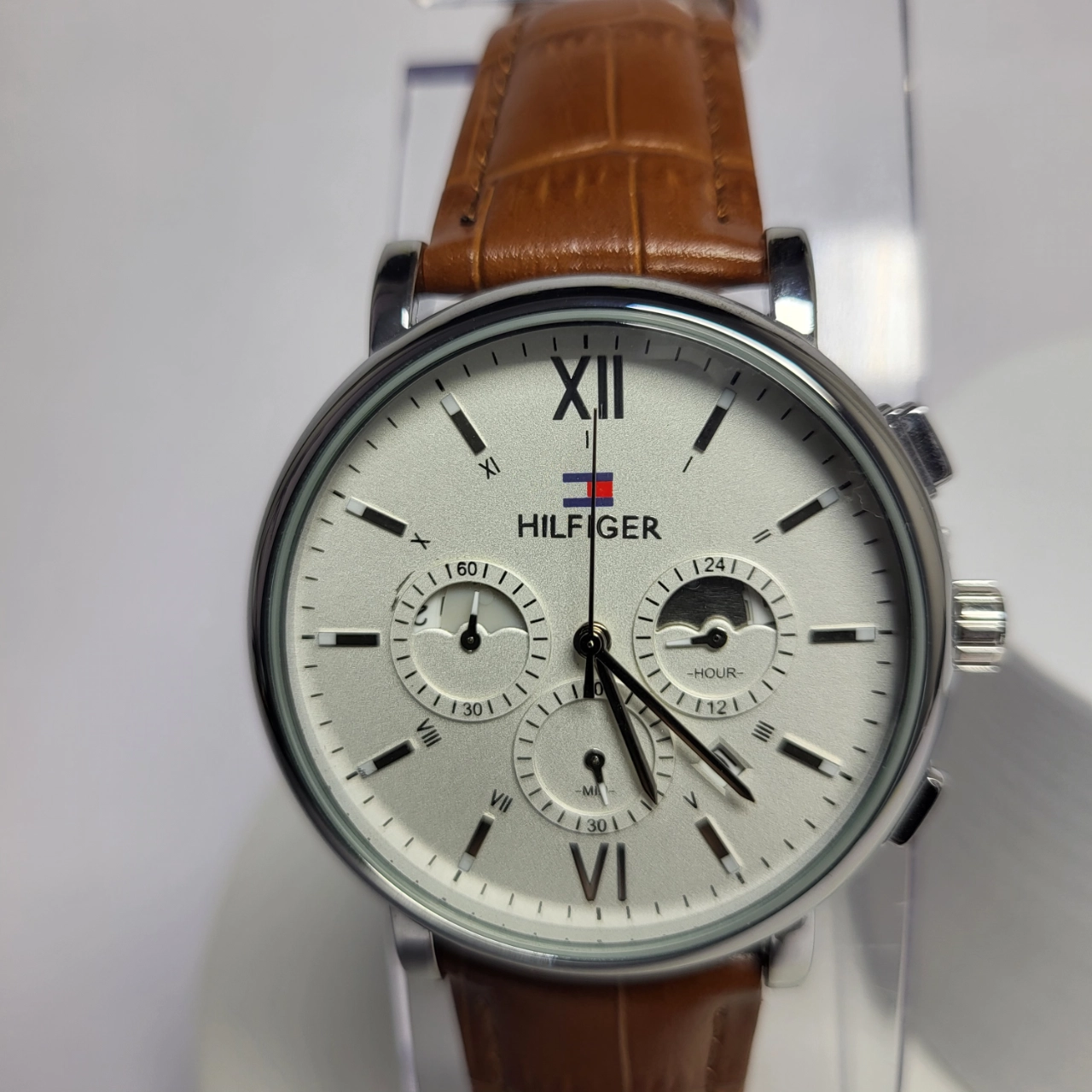 Tommy Hilfiger Men's Stainless Steel Chronograph Leather Watch