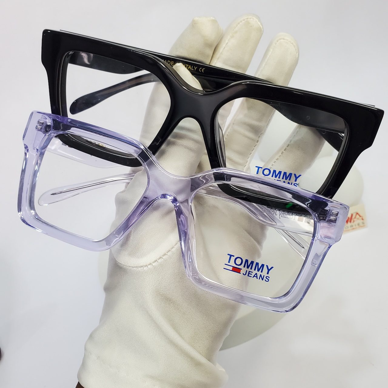 Tommy Jeans TH1598 Square Frame Prescription Ready Glasses (Black Purple)