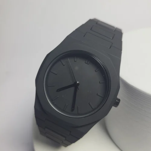 Valenzo Minimalist Black Stainless Steel Analog Watch