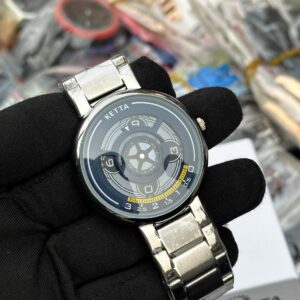 Ketta Wheel Dial Stainless Steel Men's Chain Watch