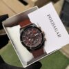 Poedagar A14 Men's Leather Chronograph-Style Watch