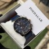 Poedagar A14 Men's Leather Chronograph-Style Watch