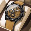 Poedagar A20 Men's Chronograph Leather Watch