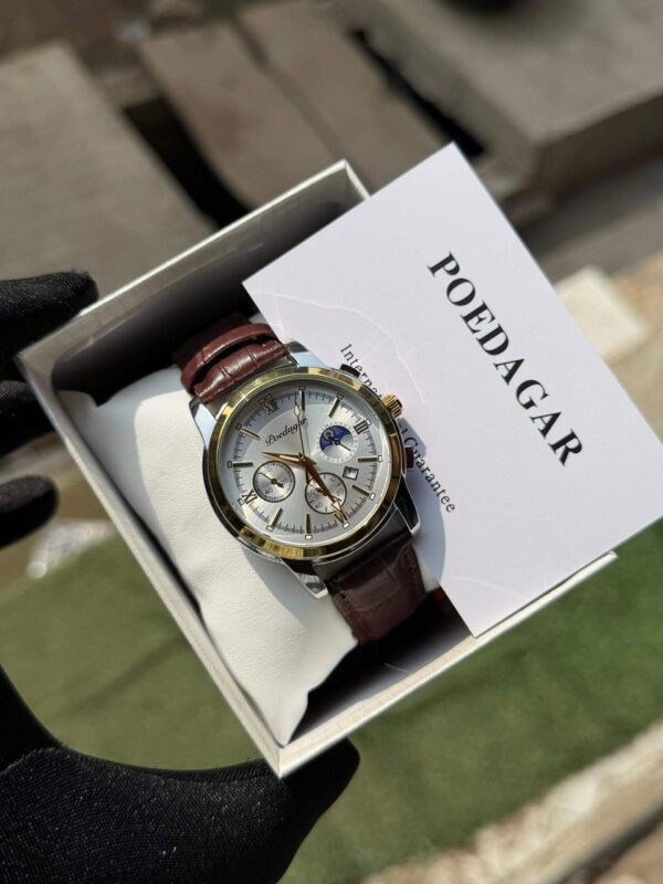 Poedagar A23 Men's Chronograph Leather Watch