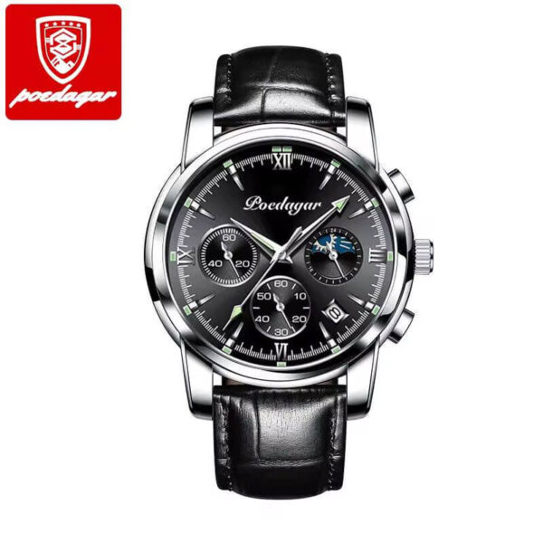 Poedagar A23 Men's Chronograph Leather Watch