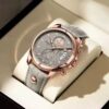 Poedagar A25 Black Leather Chronograph Men's Watch - view 3