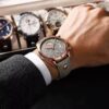 Poedagar A25 Black Leather Chronograph Men's Watch - view 11