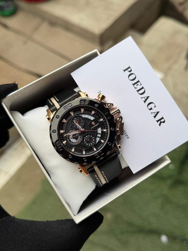 Poedagar A28 Chronograph Leather Men's Watch