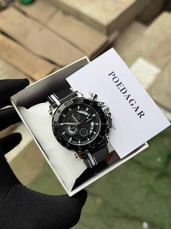 Poedagar A28 Chronograph Leather Men's Watch