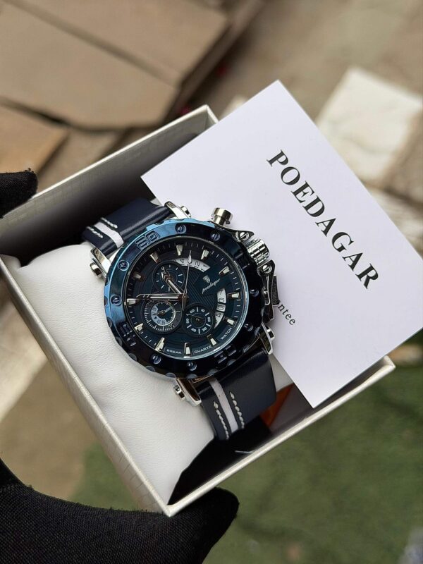 Poedagar A28 Chronograph Leather Men's Watch