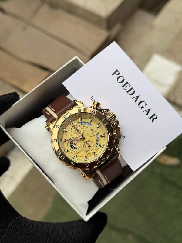Poedagar A28 Chronograph Leather Men's Watch