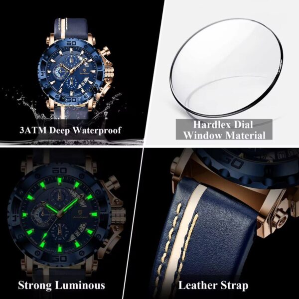 Poedagar A28 Chronograph Leather Men's Watch