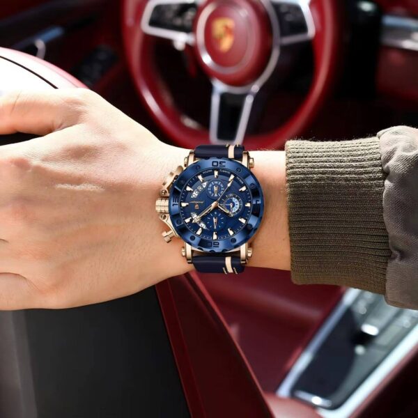 Poedagar A28 Chronograph Leather Men's Watch