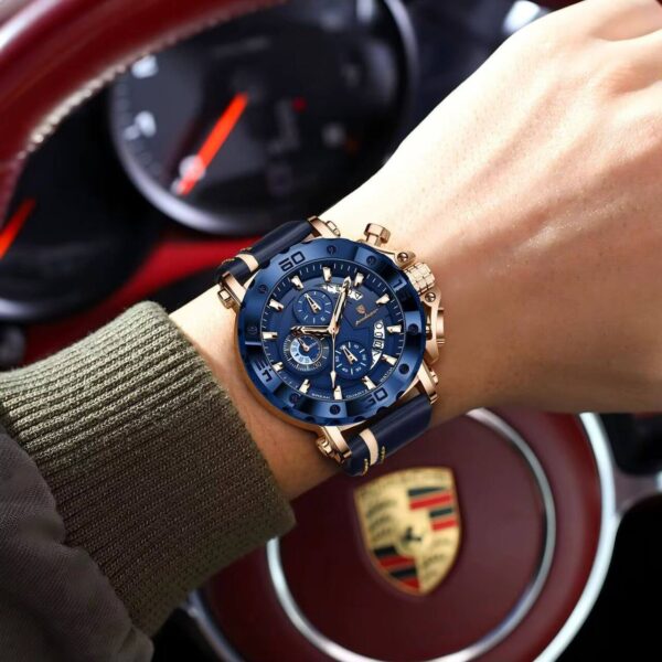 Poedagar A28 Chronograph Leather Men's Watch