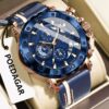 Poedagar A28 Chronograph Leather Men's Watch