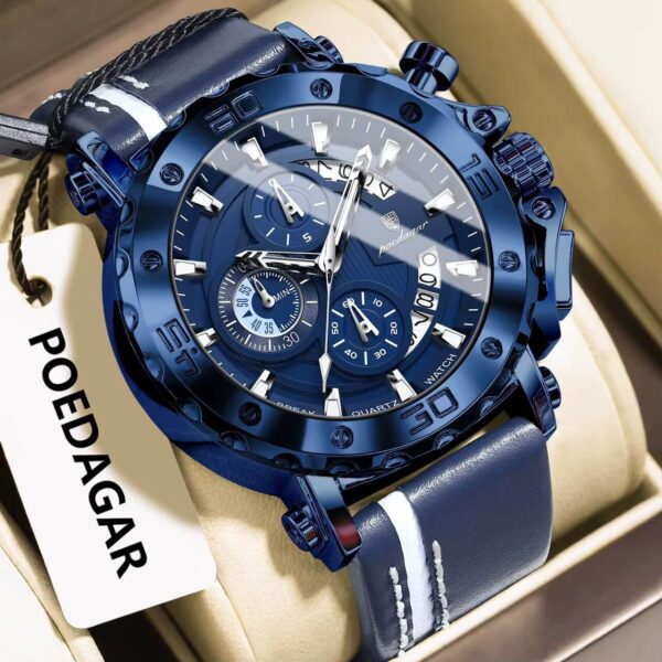 Poedagar A28 Chronograph Leather Men's Watch