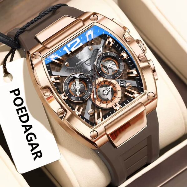 Poedagar A3 Luxury Tonneau Men's Sport Watch