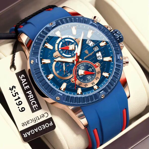 Poedagar A7 Men's Sport Chronograph Silicone Watch