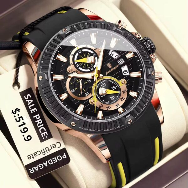 Poedagar A7 Men's Sport Chronograph Silicone Watch