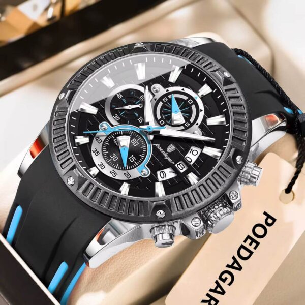 Poedagar A7 Men's Sport Chronograph Silicone Watch