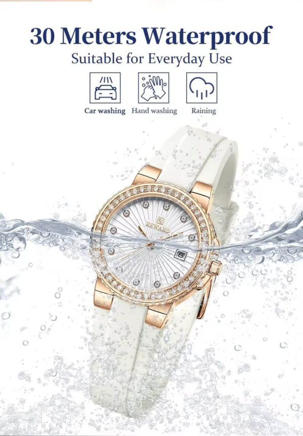 Reward A8 Crystal Bezel Silicone Strap Women's Watch