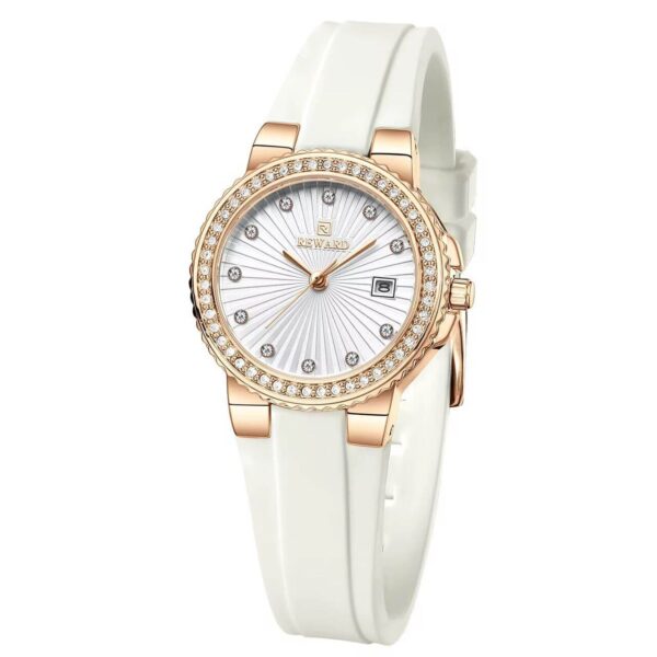 Reward A8 Crystal Bezel Silicone Strap Women's Watch