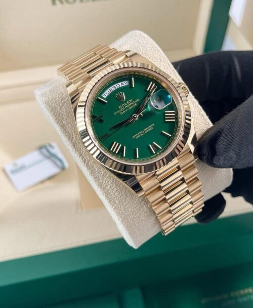 Rolex Day-Date Green Dial Gold Men's Watch