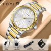 Tomi A12 Black Stainless Steel Men's Watch Gift Set