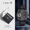 Tomi A4 Face Gear Quartz Watch Set with Interchangeable Leather Straps