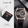Tomi A4 Face Gear Quartz Watch Set with Interchangeable Leather Straps