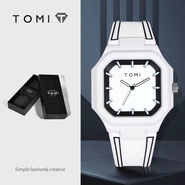 Tomi Square Sport Silicone Men's Watch