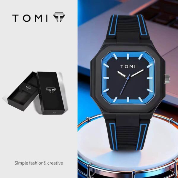 Tomi Square Sport Silicone Men's Watch