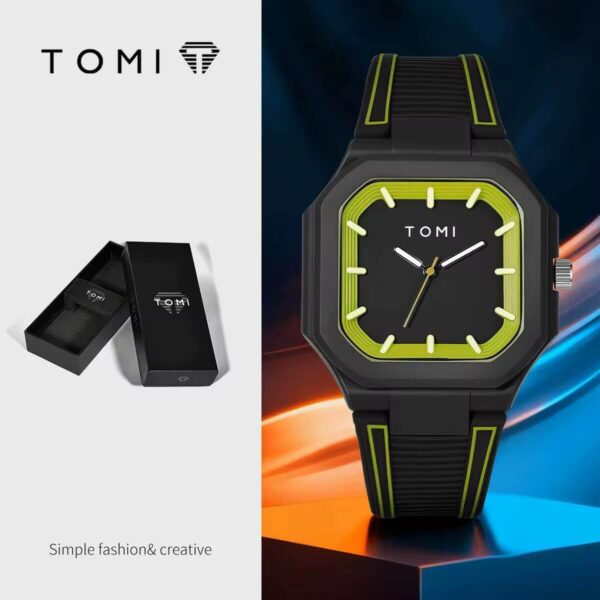 Tomi Square Sport Silicone Men's Watch