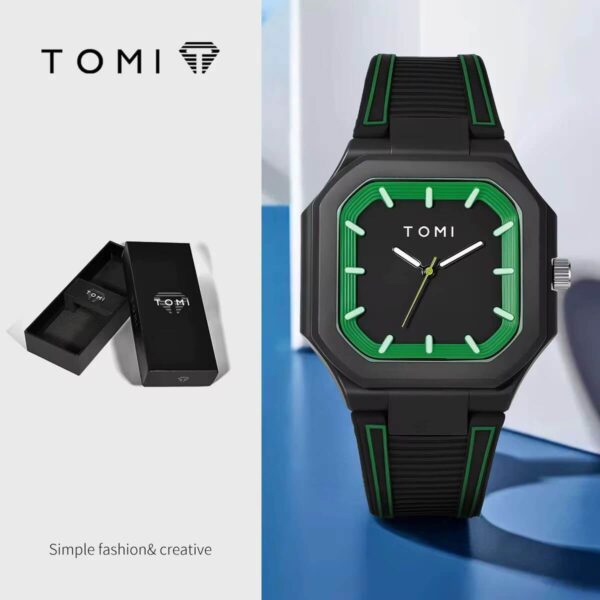 Tomi Square Sport Silicone Men's Watch