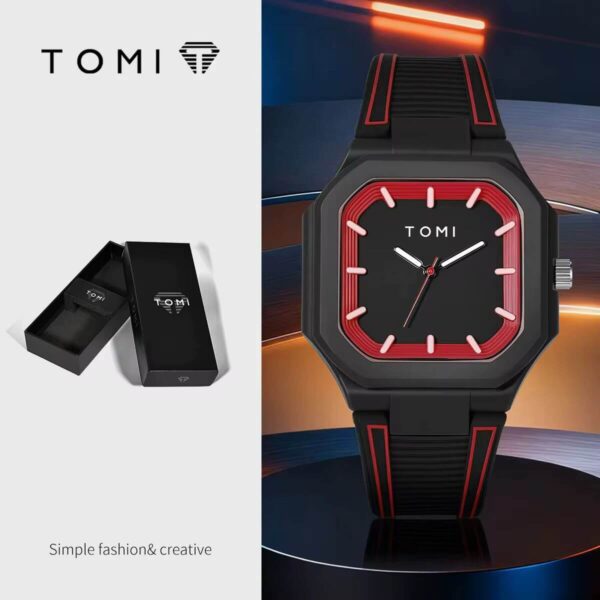 Tomi Square Sport Silicone Men's Watch
