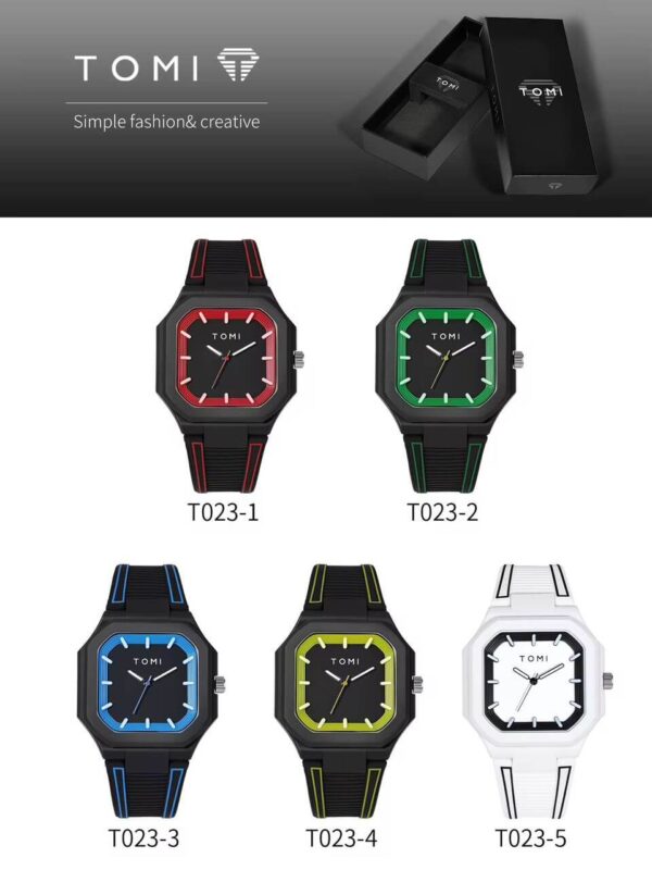 Tomi Square Sport Silicone Men's Watch